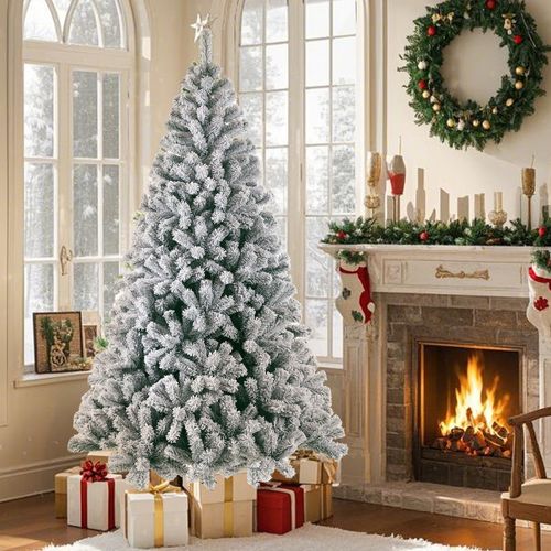 Sapin De Noël Artificiel 180 Cm - Décoration De Noël - Sapin Enneigé - Avec Support Métallique