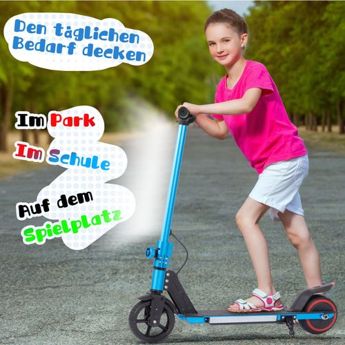 Trottinette Urbaine Pour Enfants 6,5'' -max. 5-8 Km, 14 Km/h-pliable, Bleu