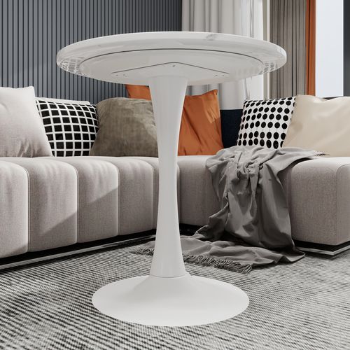 Table De Salle à Manger moderne 70x70x72cm 2 à 4 Personnes, blanche