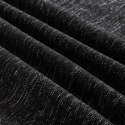 Canapé 3 Places Élégant En Tissu Chenille, Jupe Amovible – Style Classique et Moderne – Noir