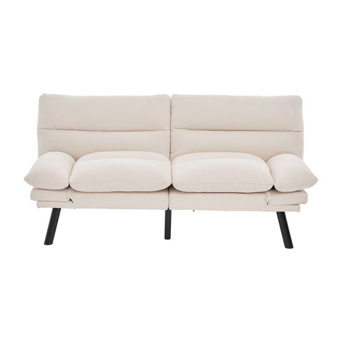 Canapé-lit Avec Dossier Et Accoudoirs Réglables, Design Ergonomique - 165 X 90 X 76 Cm - Beige