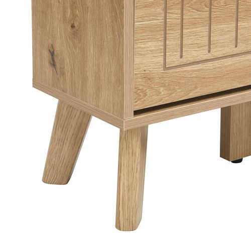 Meuble à Chaussures Avec Miroir – 3 Portes Basculantes, Design Nordique, 110×24×137,5 Cm