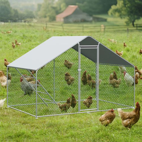 Enclos Pour Poules 3x2x2m Avec Serrure De Sécurité Et Tissu Pe Imperméable - Enclos En Métal