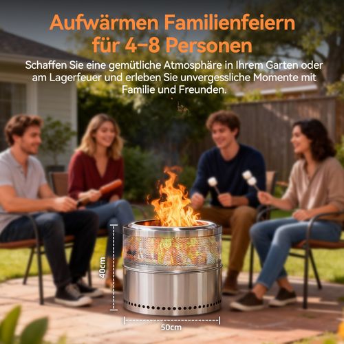 Cheminée Portative Sans Fumée En Acier Inoxydable Pour Extérieur - Foyer à Bois