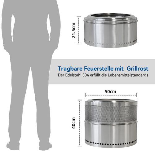Cheminée Portative Sans Fumée En Acier Inoxydable Pour Extérieur - Foyer à Bois