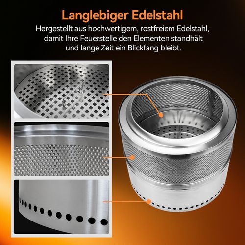 Cheminée Portative Sans Fumée En Acier Inoxydable Pour Extérieur - Foyer à Bois