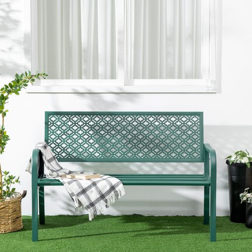 Banc De Jardin Moderne 127x63x83cm, 2 Places, Capacité De Charge 240 Kg, Vert