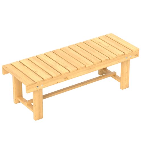 Banc De Jardin En Bois Massif 110x38x35cm, 2 Places, Imperméable Et Durable, Bois