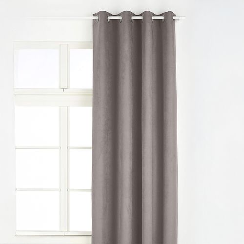 Rideau Uni - Effet Suédine - 145x260 Cm - Gris Souris
