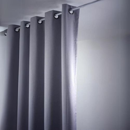Rideau Uni Oxford 100 % Occultant - 140x240 Cm - Gris Clair