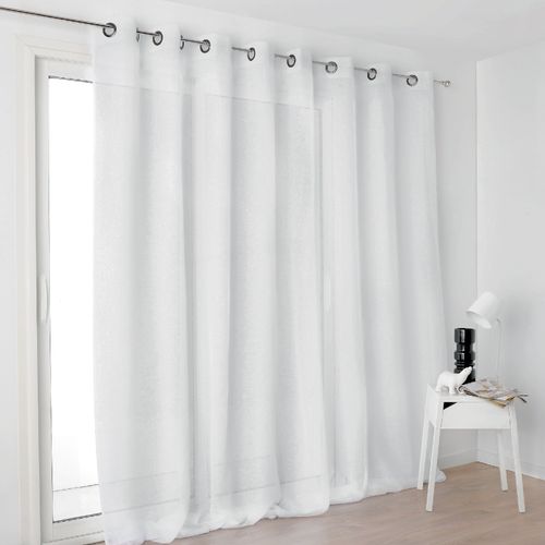Voilage Grande Largeur Semi-transparent - 300x280 Cm - Blanc