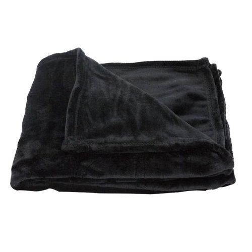 Plaid En Polaire Uni - 130x180 Cm - Noir