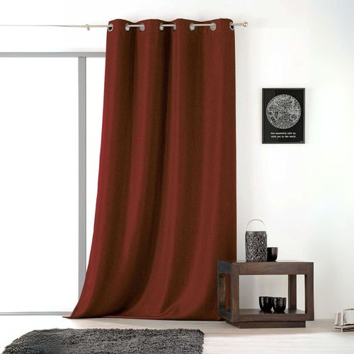 Rideau Uni Avec Oeillets - 145x240 Cm - Rouge
