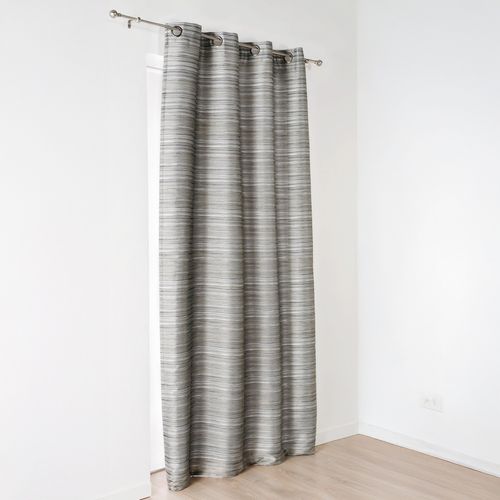 Rideau Aspect Shantung Avec Oeillet - 145x250 Cm - Gris Clair