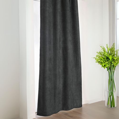 Rideau Alaska à Galon Fronceur Isolant Et 100 % Occultant - 140x240 Cm - Noir