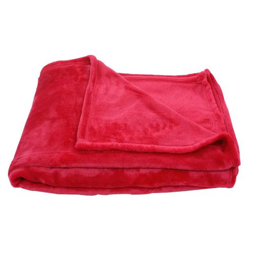 Plaid En Polaire Uni - 130x180 Cm - Rouge