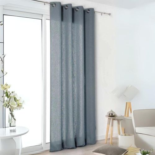 Rideau "authentique" En 100% Lin - 135x260 Cm - Bleu Foncé