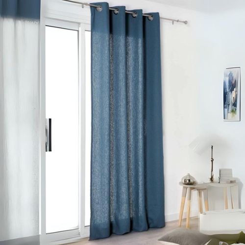 Rideau "authentique" En 100% Lin - 135x260 Cm - Bleu Marine
