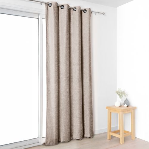 Rideau - Effet Velours Velouté Uni - 140x245 Cm - Beige
