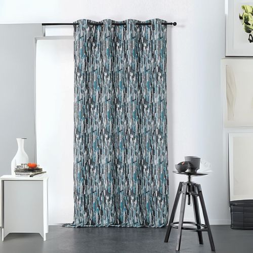 Rideau D'ameublement Aux Impressions Abstraites - 135x240 Cm - Bleu