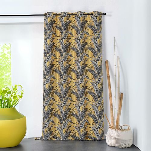 Rideau Tendance Aux Impressions Exotiques - 135x245 Cm - Jaune