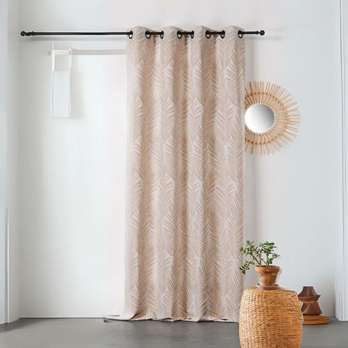 Rideau Imprimé Feuille De Palmier - 140x240 Cm - Naturel