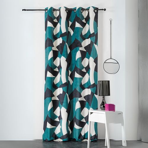 Rideau D'ameublement Camo - 145x240 Cm - Bleu Pétrole