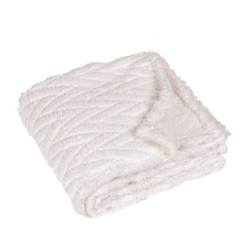 Plaid Graphique Et Coloré - 130x150 Cm - Ecru