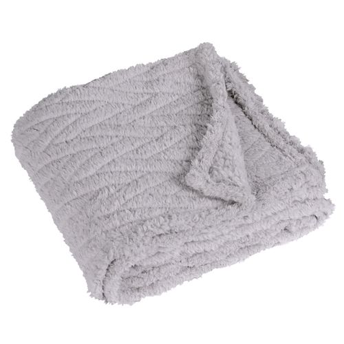 Plaid Graphique Et Coloré - 130x150 Cm - Gris Perle