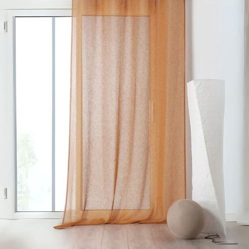 Rideau Voilage Poly-lin Galon Fronceur - 145x240 Cm - Cuivre