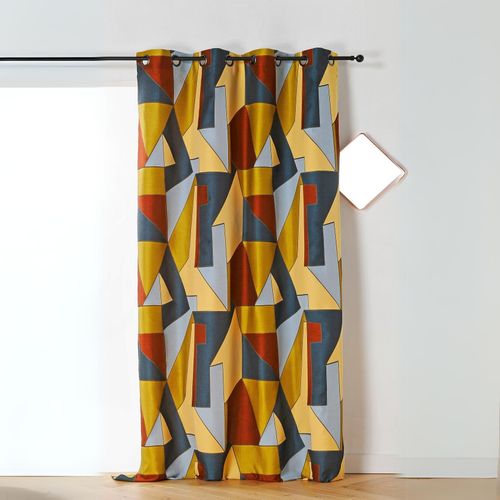 Rideau D'ameublement - Effet Graphique - 135x260 Cm - Jaune