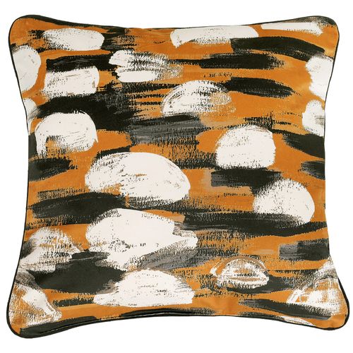 Coussin Paysage Abstrait - 45x45 Cm - Jaune Ocre
