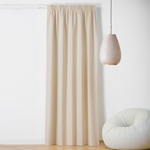 Rideau Occultant Galon Fronceur - Effet Chiné - 135x260 Cm - Ivoire