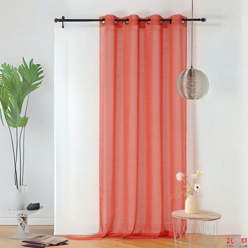 Voilage En Étamine Givrée - 145x240 Cm - Terracotta