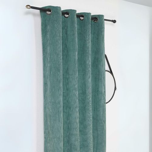 Rideau Obscurcissant Et Isolant En Velours Côtelé - 140x260 Cm - Vert Foncé
