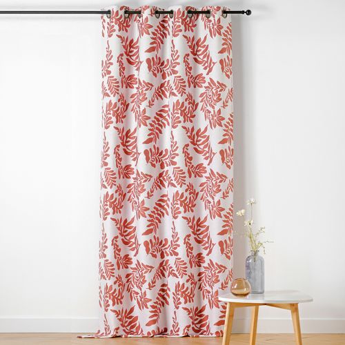 Rideau à Oeillets Feuillage Style Henri Matisse - 140x240 Cm - Orange