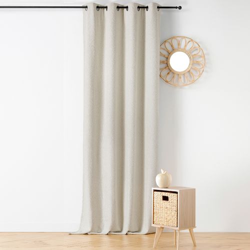 Rideau Thermique à Oeillets - Effet Bouclé - 140x260 Cm - Blanc
