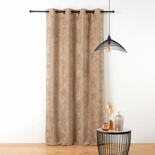 Rideau Thermique Et Phonique Velours Chenille - 135x260 Cm - Beige Chamois