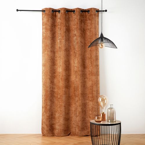 Rideau Thermique Et Phonique Velours Chenille - 135x260 Cm - Orange