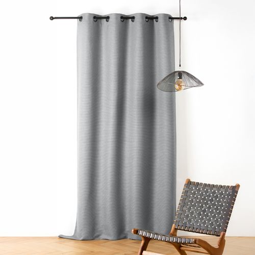 Rideau Phonique Coton Et Chanvre Tressage Naturel - 140x240 Cm - Bleu