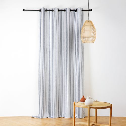 Rideau Extérieur Déperlant Rayé - 140x265 Cm - Bleu