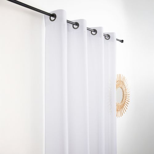 Voilage - Effet Naturel Avec Fils En Relief - 145x240 Cm - Blanc