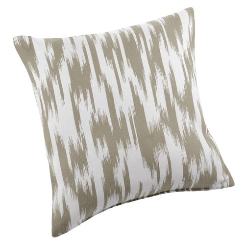 Coussin Jacquard Motif Ikat - 45x45 Cm - Taupe