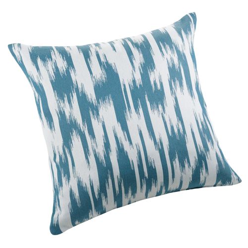 Coussin Jacquard Motif Ikat - 45x45 Cm - Bleu