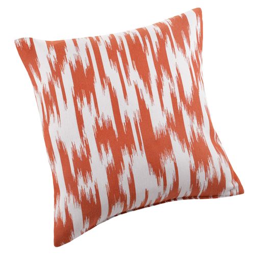 Coussin Jacquard Motif Ikat - 45x45 Cm - Terracotta