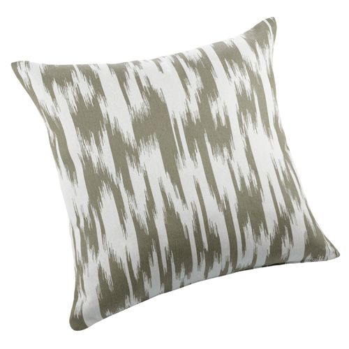 Coussin Jacquard Motif Ikat - 45x45 Cm - Kaki