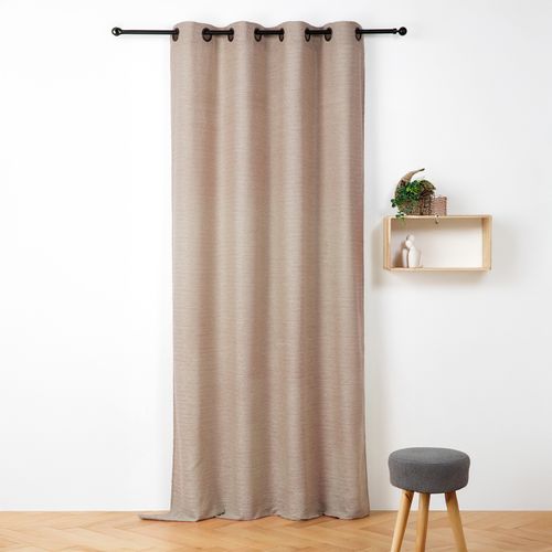 Voilage - Effet Velours Chiné - 145x240 Cm - Marron Glacé
