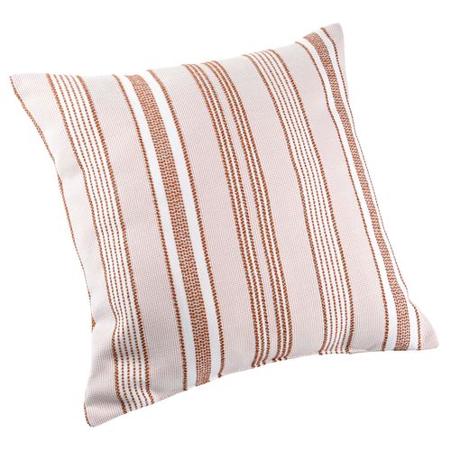 Coussin Extérieur Déperlant Rayé - 50x50 Cm - Orange