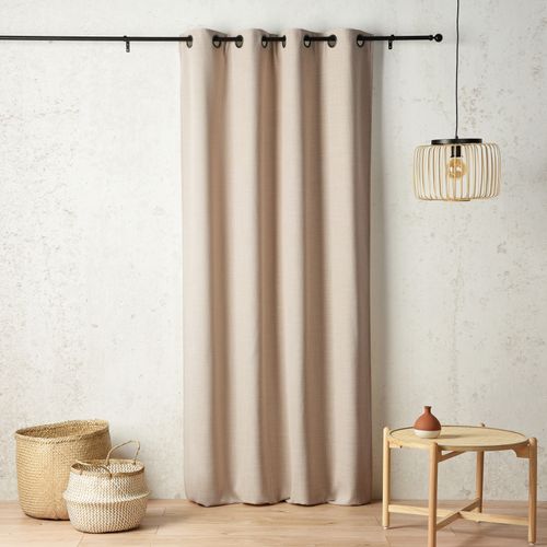 Rideau Thermique Et Obscurcissant à Envers Polaire à Oeillets - 135x260 Cm - Beige