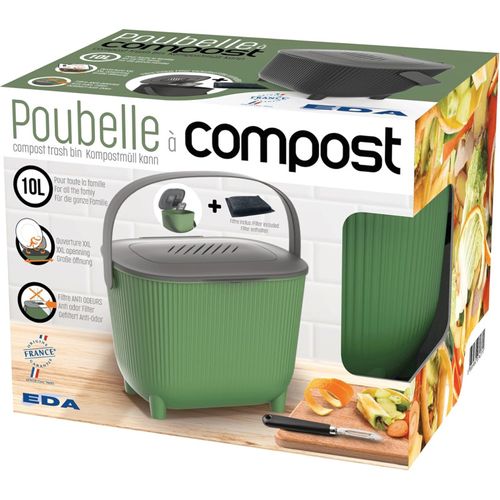 Poubelle à Compost 10l Vert/gris - 013121 V.ct/g.a